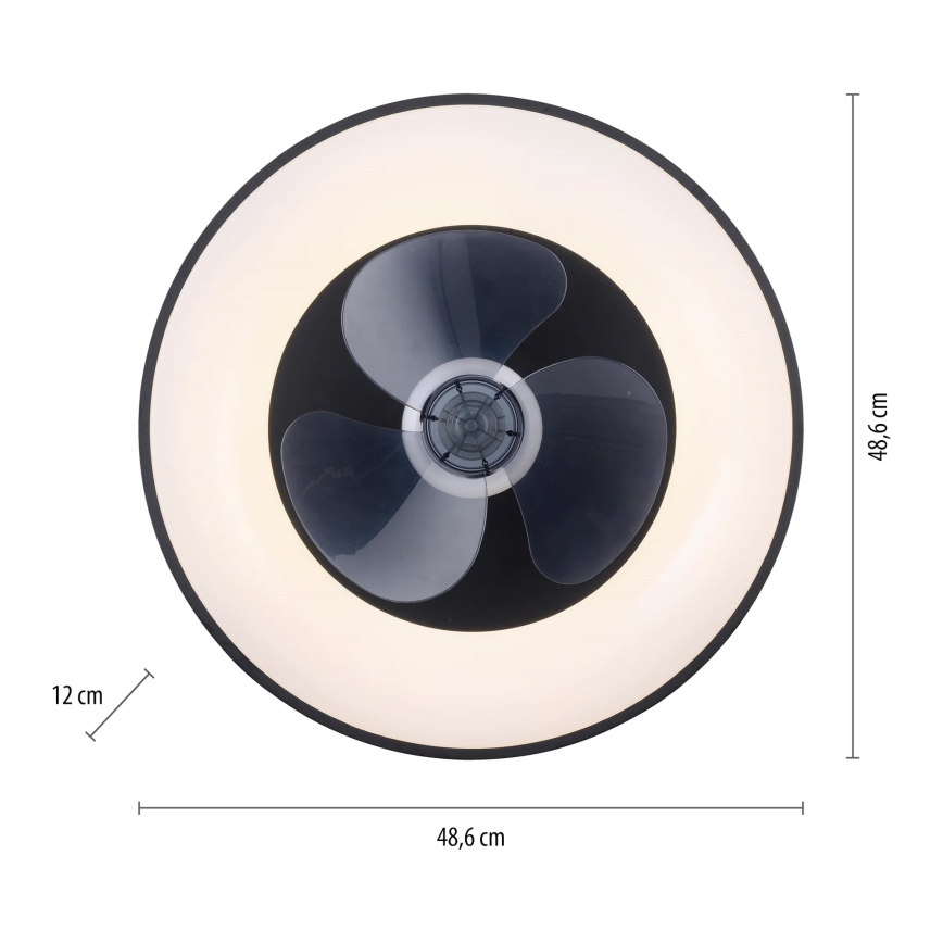 JUST LIGHT. 14644-18 - LED Plafoniera dimmerabile con ventilatore VENIKA LED/36W/230V diametro 48,6 cm 2700-5000K + telecomando