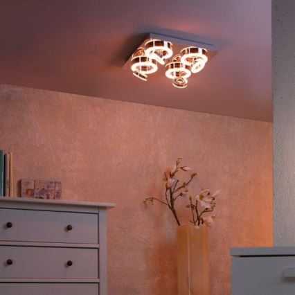 JUST LIGHT. 14662-17 - LED RGBW Faretto dimmerabile TIM LOLASMART 4xLED/5,9/230V 2700-5000K + telecomando