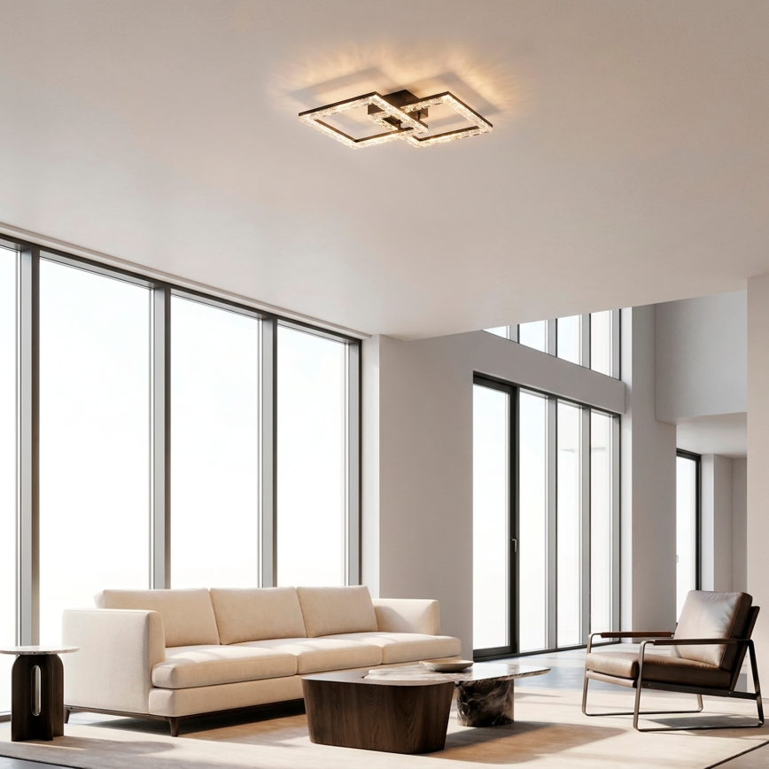 JUST LIGHT. 14732-18 - Plafoniera LED GLITRA LED/17,5W/230V 37,6x37,6 cm nera