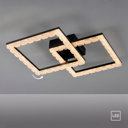 JUST LIGHT. 14732-18 - Plafoniera LED GLITRA LED/17,5W/230V 37,6x37,6 cm nera