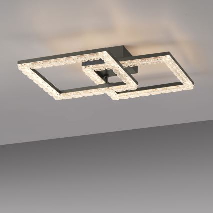 JUST LIGHT. 14732-18 - Plafoniera LED GLITRA LED/17,5W/230V 37,6x37,6 cm nera