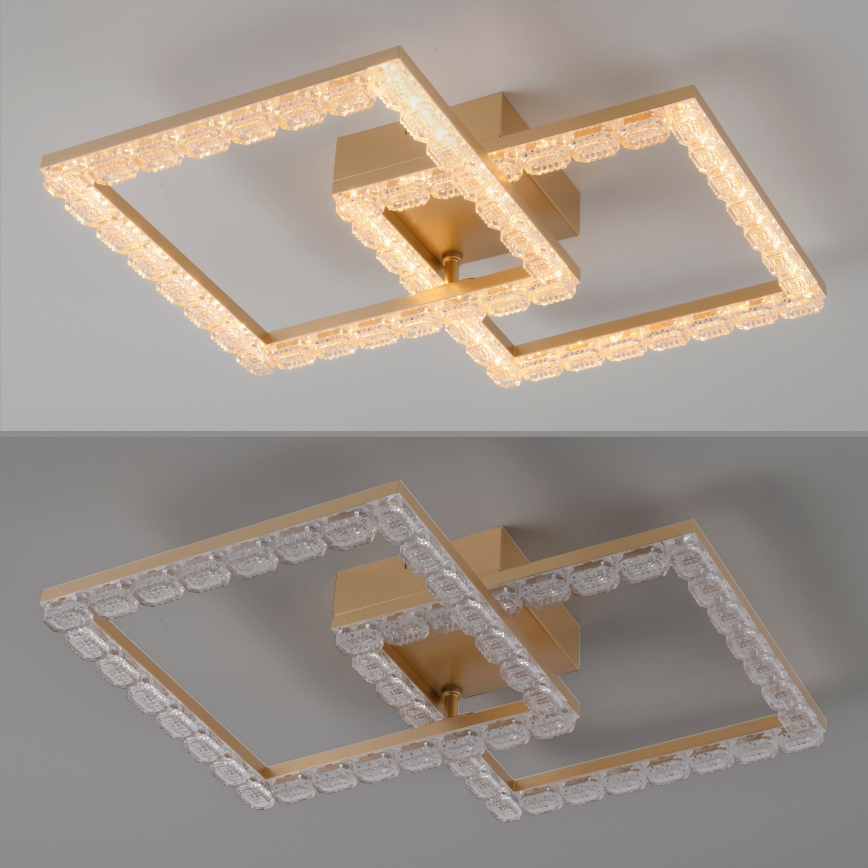 JUST LIGHT. 14732-60 - Plafoniera LED GLITRA LED/17,5W/230V 37,6x37,6 cm oro