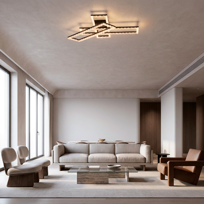 JUST LIGHT. 14733-18 - Plafoniera LED GLITRA LED/35W/230V 57x72 cm nera