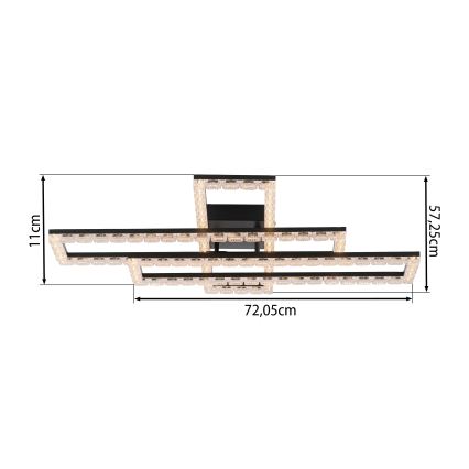 JUST LIGHT. 14733-18 - Plafoniera LED GLITRA LED/35W/230V 57x72 cm nera