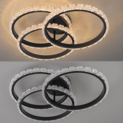JUST LIGHT. 14734-18 - Plafoniera LED GLITRA LED/37W/230V Ø 50 cm nera