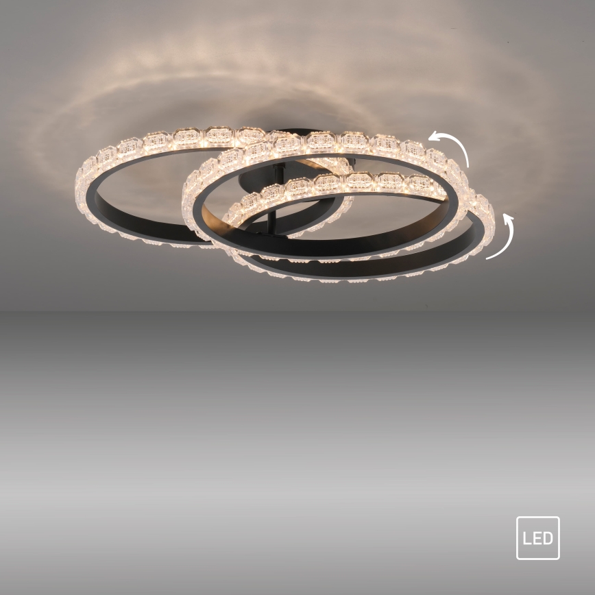 JUST LIGHT. 14734-18 - Plafoniera LED GLITRA LED/37W/230V Ø 50 cm nera
