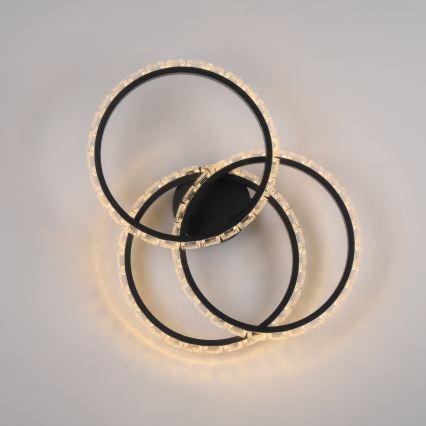 JUST LIGHT. 14734-18 - Plafoniera LED GLITRA LED/37W/230V Ø 50 cm nera