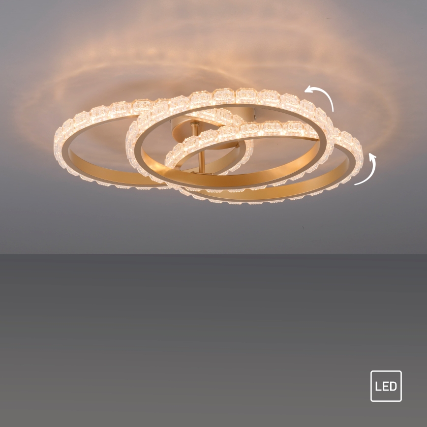 JUST LIGHT. 14734-60 - Plafoniera LED GLITRA LED/37W/230V Ø 50 cm oro