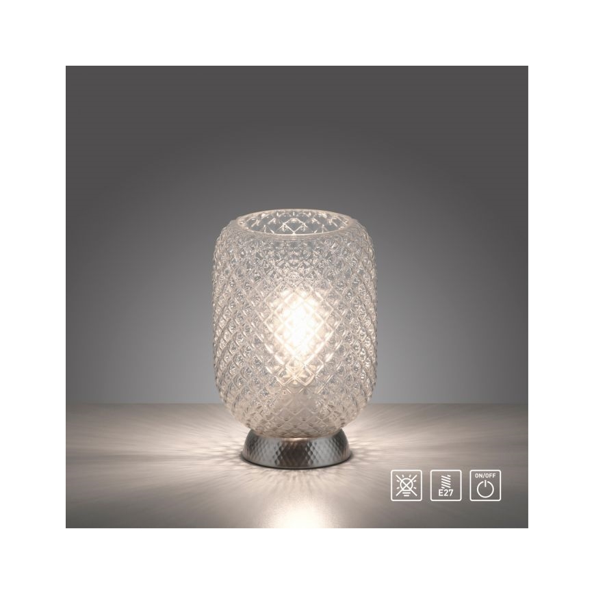 JUST LIGHT. 14906-55 - Lampada da tavolo REISHI 1xE27/40W/230V cromo opaco