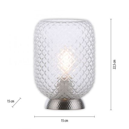 JUST LIGHT. 14906-55 - Lampada da tavolo REISHI 1xE27/40W/230V cromo opaco