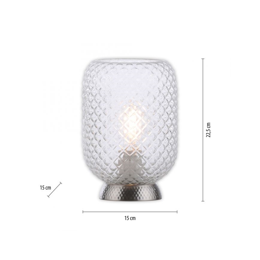 JUST LIGHT. 14906-55 - Lampada da tavolo REISHI 1xE27/40W/230V cromo opaco