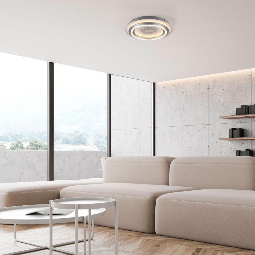 JUST LIGHT. 15089-21 - Plafoniera LED CICHIO LED/36W/230V Ø 40 cm cromo opaco
