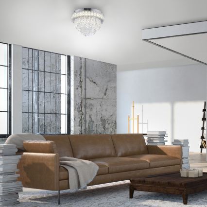JUST LIGHT. 15092-17 - Plafoniera LED KULUNKA LED/33W/230V Ø 38 cm cromo lucido