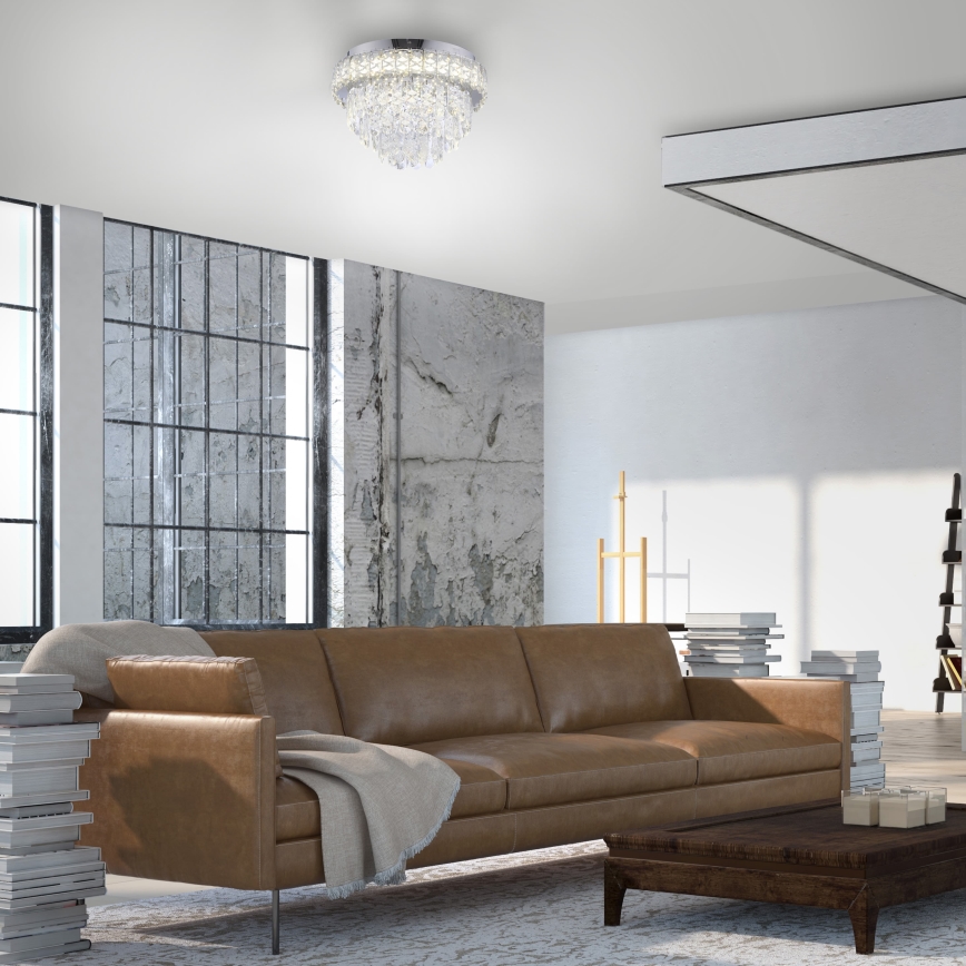 JUST LIGHT. 15092-17 - Plafoniera LED KULUNKA LED/33W/230V Ø 38 cm cromo lucido