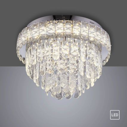JUST LIGHT. 15092-17 - Plafoniera LED KULUNKA LED/33W/230V Ø 38 cm cromo lucido