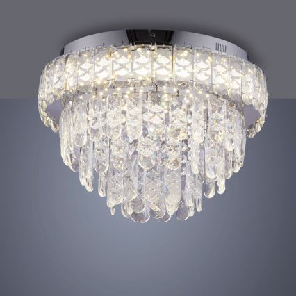 JUST LIGHT. 15092-17 - Plafoniera LED KULUNKA LED/33W/230V Ø 38 cm cromo lucido