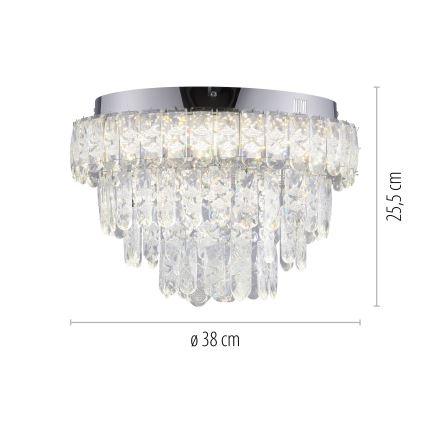 JUST LIGHT. 15092-17 - Plafoniera LED KULUNKA LED/33W/230V Ø 38 cm cromo lucido