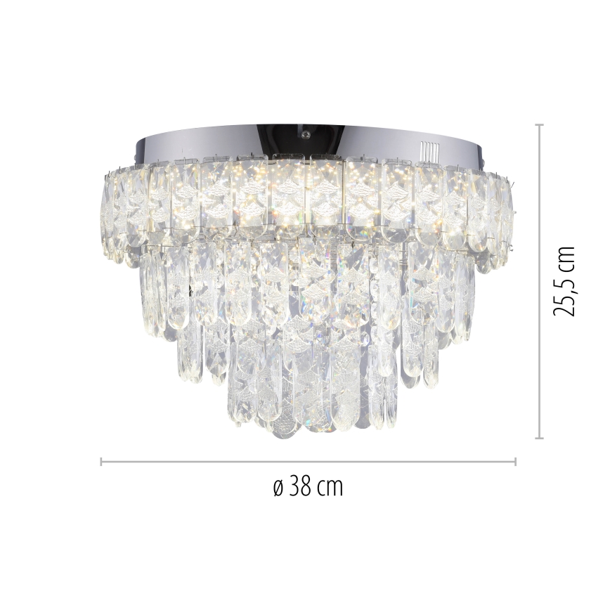 JUST LIGHT. 15092-17 - Plafoniera LED KULUNKA LED/33W/230V Ø 38 cm cromo lucido