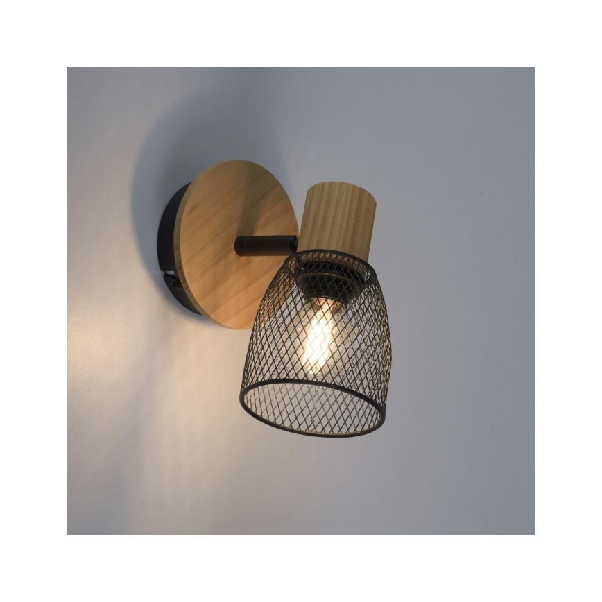 JUST LIGHT. 15191-79 - Faretto da parete TAMIS 1xE14/10W/230V pino
