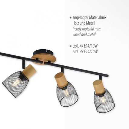JUST LIGHT. 15194-79 - Faretto TAMIS 4xE14/10W/230V