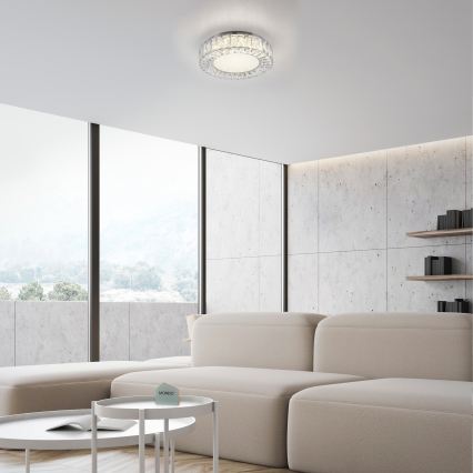 JUST LIGHT. 15221-17 - Plafoniera LED KULUNKA LED/32W/230V Ø 37 cm cromo lucido