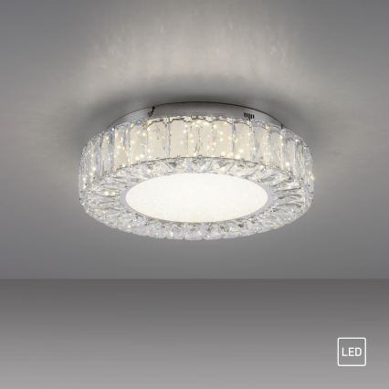 JUST LIGHT. 15221-17 - Plafoniera LED KULUNKA LED/32W/230V Ø 37 cm cromo lucido