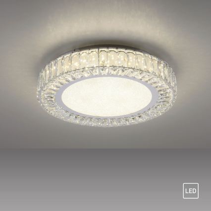 JUST LIGHT. 15222-17 - Plafoniera LED KULUNKA LED/46W/230V Ø 50 cm cromo lucido
