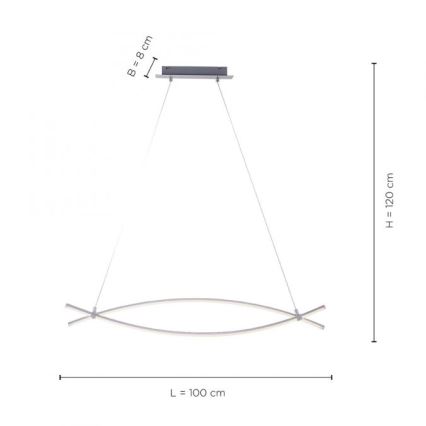JUST LIGHT. 15382-55 - Lampadario LED a sospensione con filo MAJA 2xLED/8,4W/230V cromo opaco