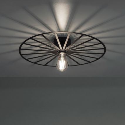 JUST LIGHT. 15636-18 - Plafoniera SPIKE 1xE27/40W/230V diametro 50 cm nero