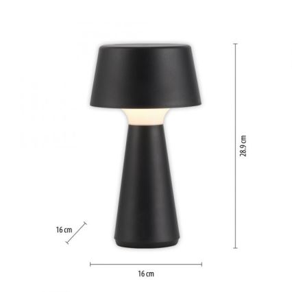 JUST LIGHT. 19260-18 - LED Dimmerabile touch per esterni lampada ABERA LED/3W/3,7V 2000 mAh USB IP54 nero