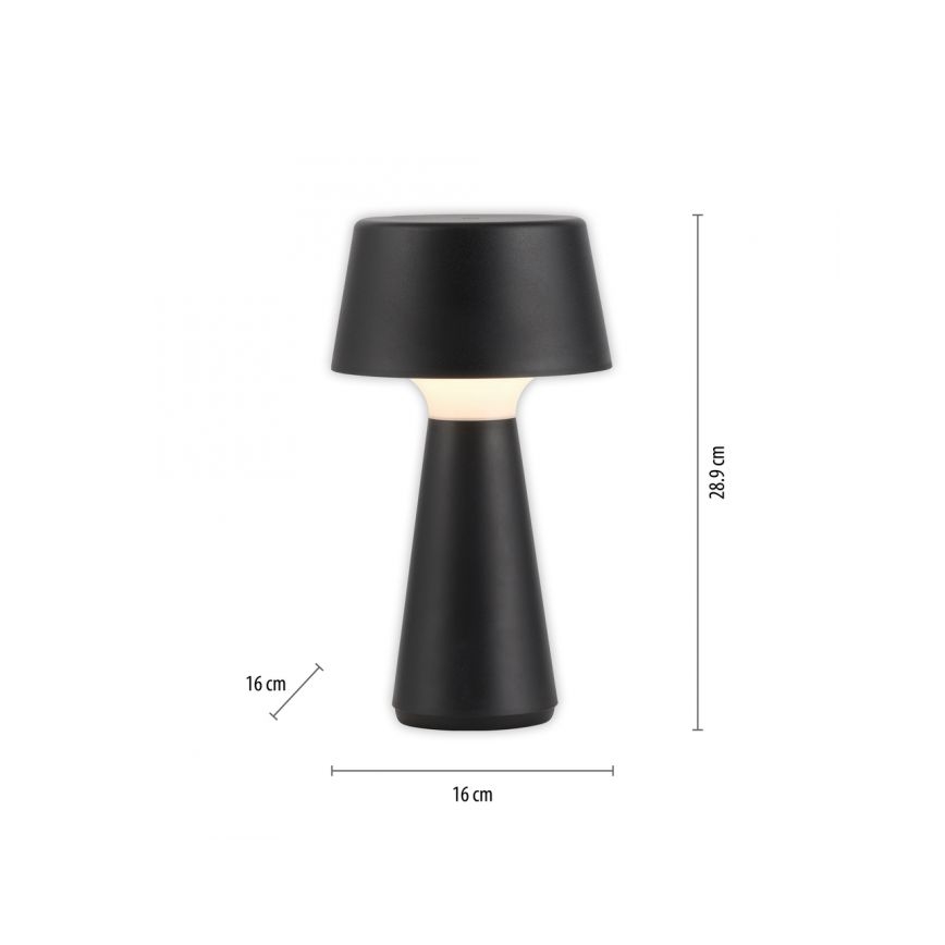 JUST LIGHT. 19260-18 - LED Dimmerabile touch per esterni lampada ABERA LED/3W/3,7V 2000 mAh USB IP54 nero
