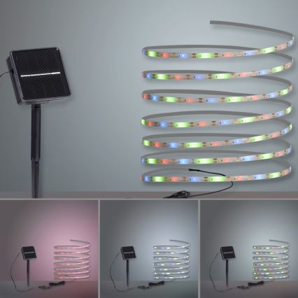 JUST LIGHT. 19971-18 - Striscia solare LED RGB TEANIA LED/3,7V 5 m 1200 mAh IP44 nera