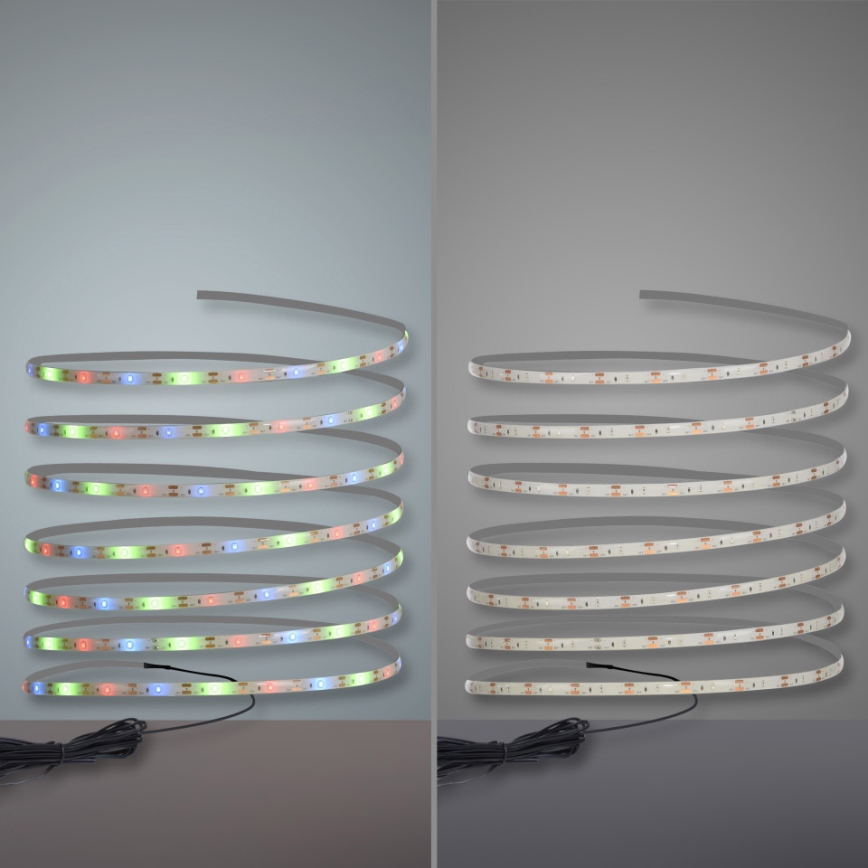 JUST LIGHT. 19971-18 - Striscia solare LED RGB TEANIA LED/3,7V 5 m 1200 mAh IP44 nera