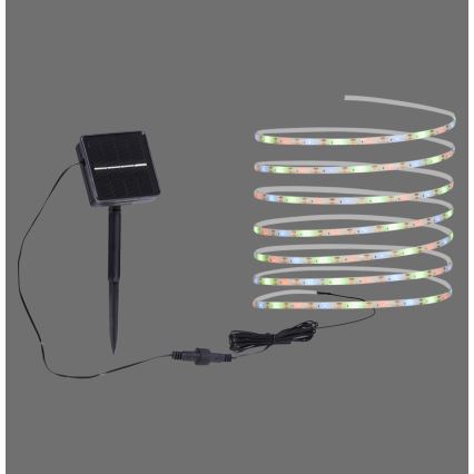 JUST LIGHT. 19971-18 - Striscia solare LED RGB TEANIA LED/3,7V 5 m 1200 mAh IP44 nera