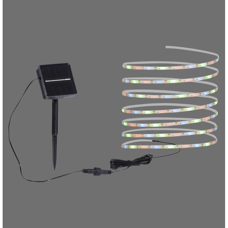 JUST LIGHT. 19971-18 - Striscia solare LED RGB TEANIA LED/3,7V 5 m 1200 mAh IP44 nera