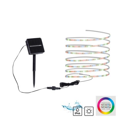 JUST LIGHT. 19971-18 - Striscia solare LED RGB TEANIA LED/3,7V 5 m 1200 mAh IP44 nera