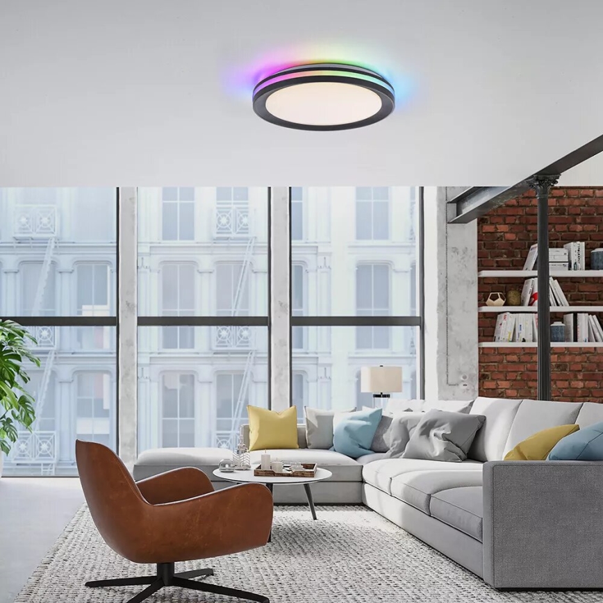 JUST LIGHT. 7509018 - Plafoniera dimmerabile RGBW GANGES LED/24W/230V 2700-5000K + telecomando