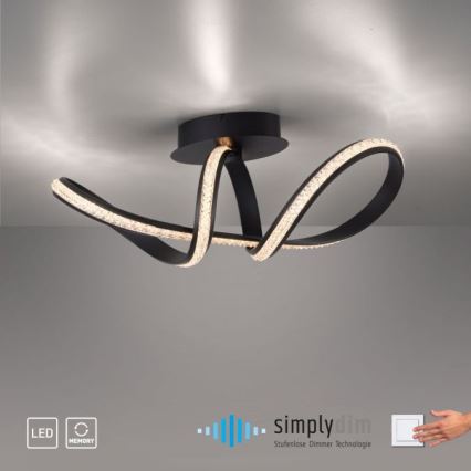 JUST LIGHT. 8475-18 - Lampadario a plafone LED dimmerabile BRILLA LED/29W/230V nero