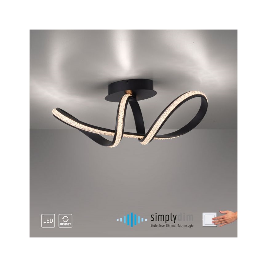 JUST LIGHT. 8475-18 - Lampadario a plafone LED dimmerabile BRILLA LED/29W/230V nero