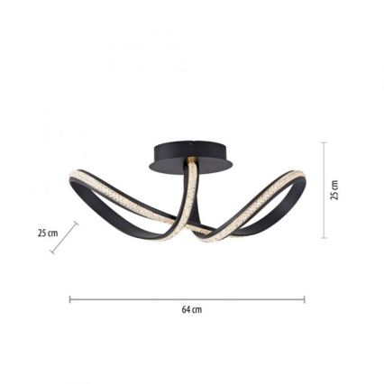 JUST LIGHT. 8475-18 - Lampadario a plafone LED dimmerabile BRILLA LED/29W/230V nero