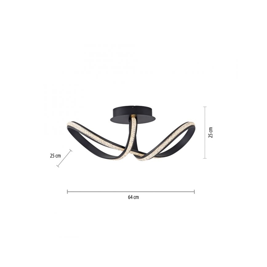 JUST LIGHT. 8475-18 - Lampadario a plafone LED dimmerabile BRILLA LED/29W/230V nero
