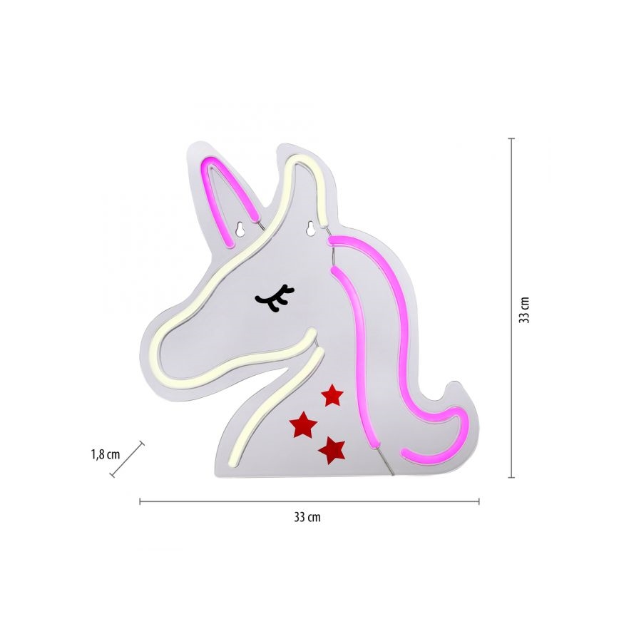 JUST LIGHT. 85025-70 - LED Decorazione murale al neon NEON LED/6,5W/5V unicorno