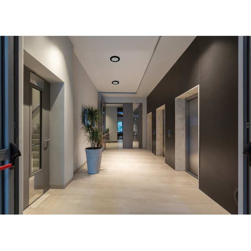 LED Soffitto/lampada da incasso con sensore di movimento 2in1 ERGA LED/17W/230V 3000/4000/6500K nero