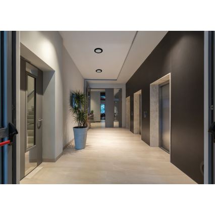 Plafoniera/da incasso 2 in 1 ERGA LED/17W/230V 3000/4000/6500K nero