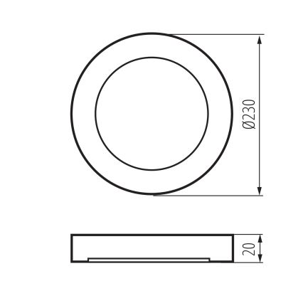 Lampada a LED da soffitto/per controsoffitto 2 in 1 ERGA LED/17W/230V 3000/4000/6500K bianco