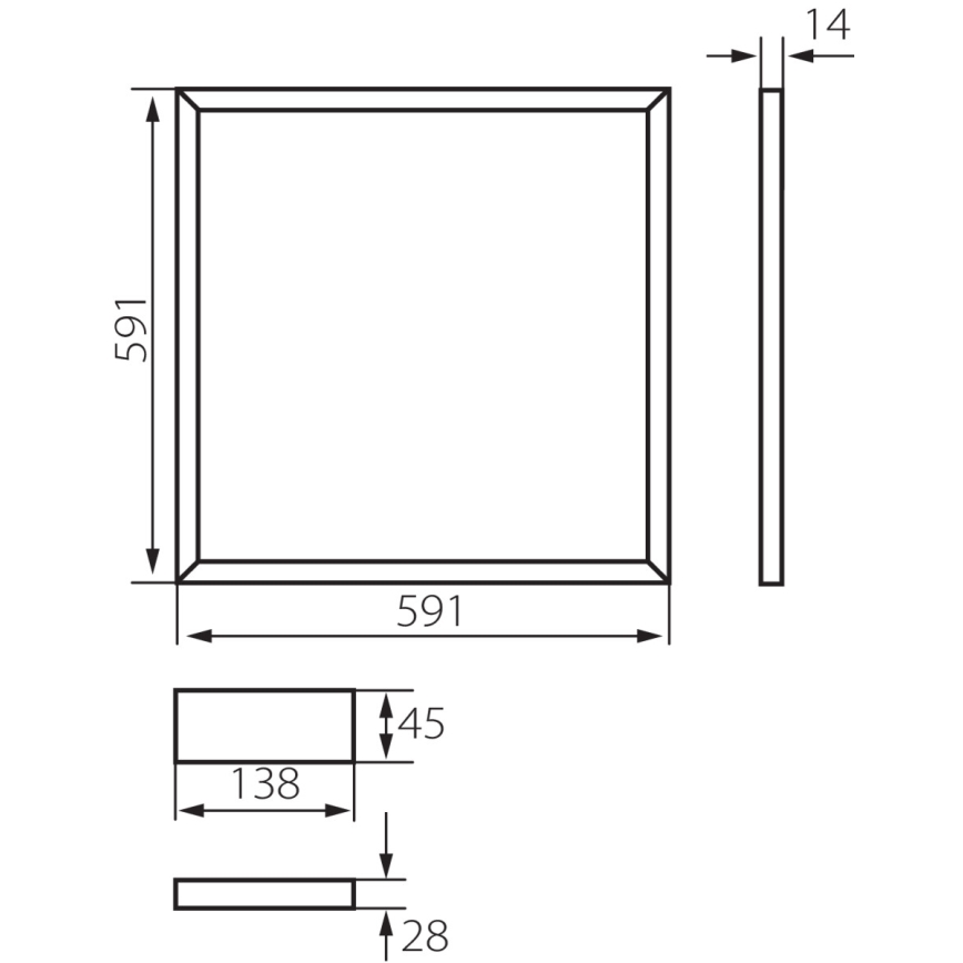 LED cornice da incasso AVAR LED/40W/230V 4000K 59x59 cm