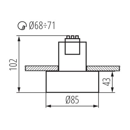 Luce da incasso MINI RITI 1xGU10/25W/230V nera/oro