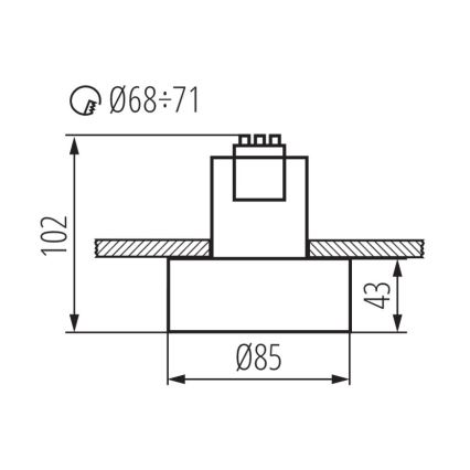 Luce da incasso MINI RITI 1xGU10/25W/230V nera/bianca