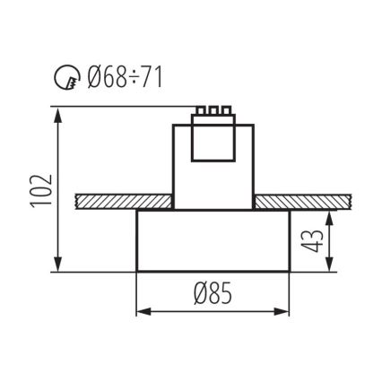 Luce da incasso MINI RITI 1xGU10/25W/230V nera