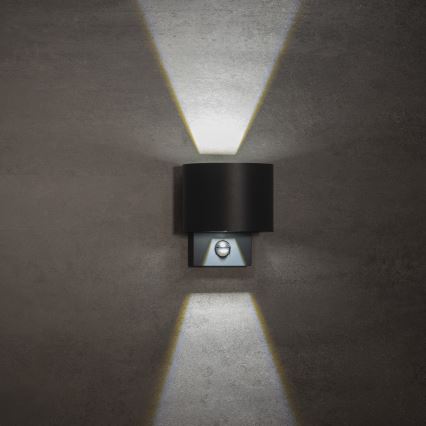 Applique da esterno LED con sensore REKA LED/7W/230V IP54 antracite rotonda